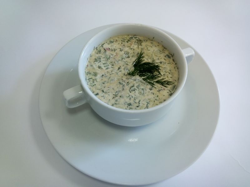 Окрошка мясная на квасе